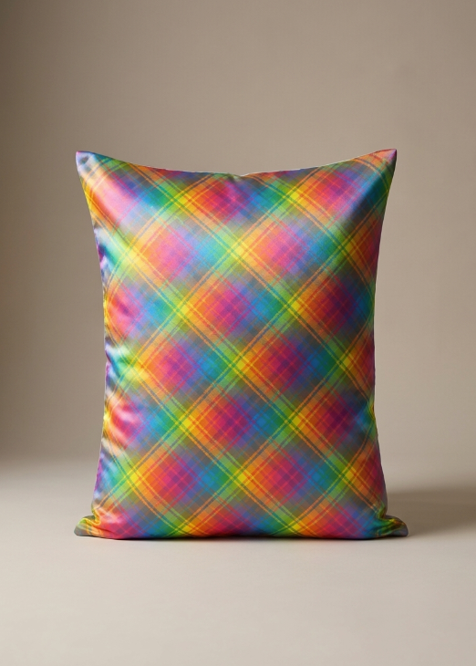 Rainbow Plaid Pillowcase