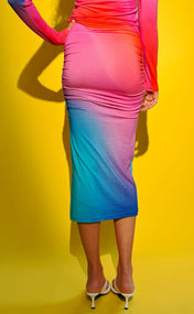 Aurora Borealis Side Ruched Skirt