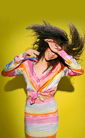 Tie Dye Stripe Button Up Shirt