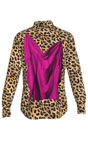 Leopard Drape Button Up Shirt