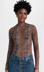 Linear Leopard Mesh Tee