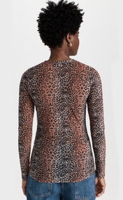 Linear Leopard Mesh Tee