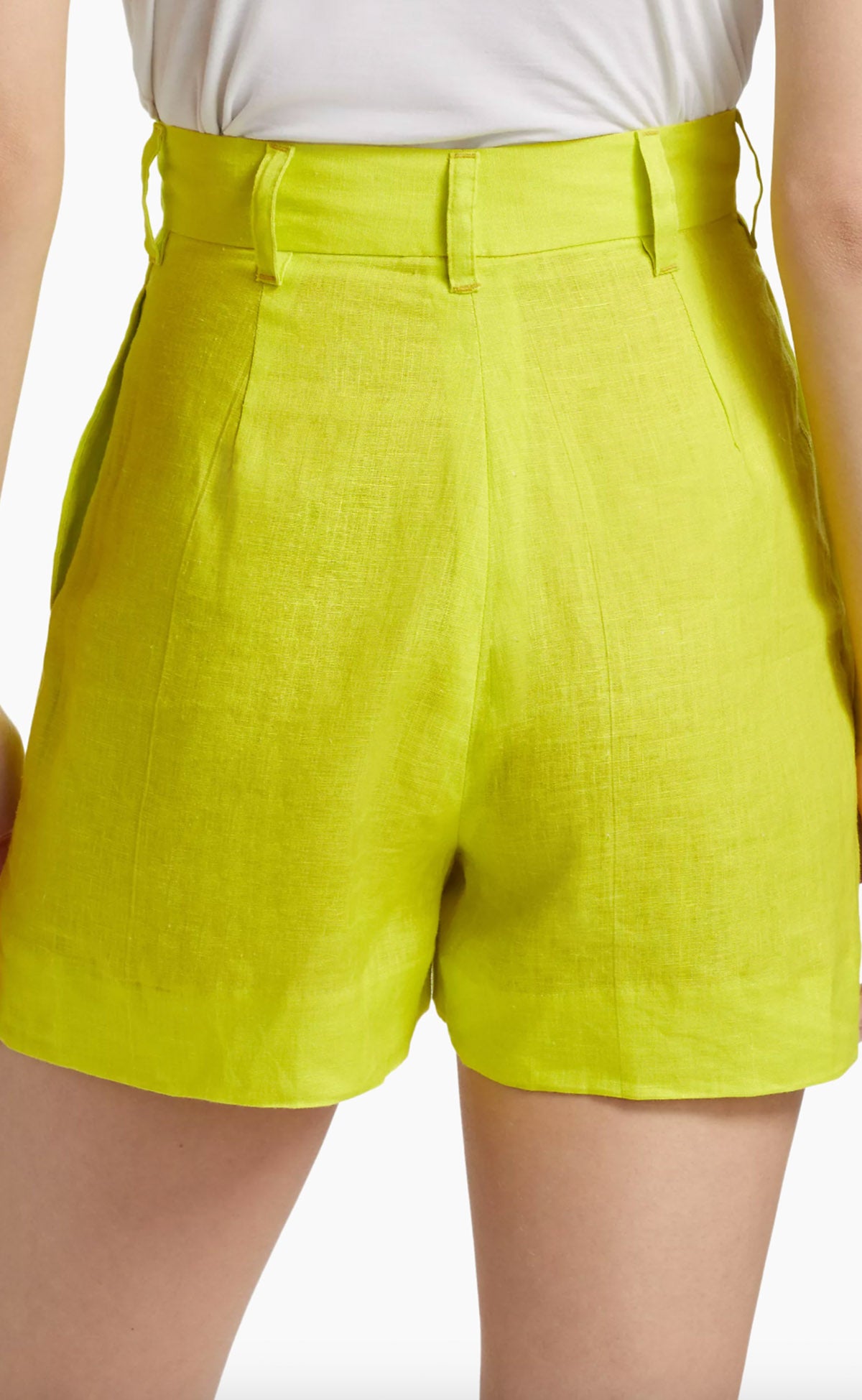Chartreuse Linen Short