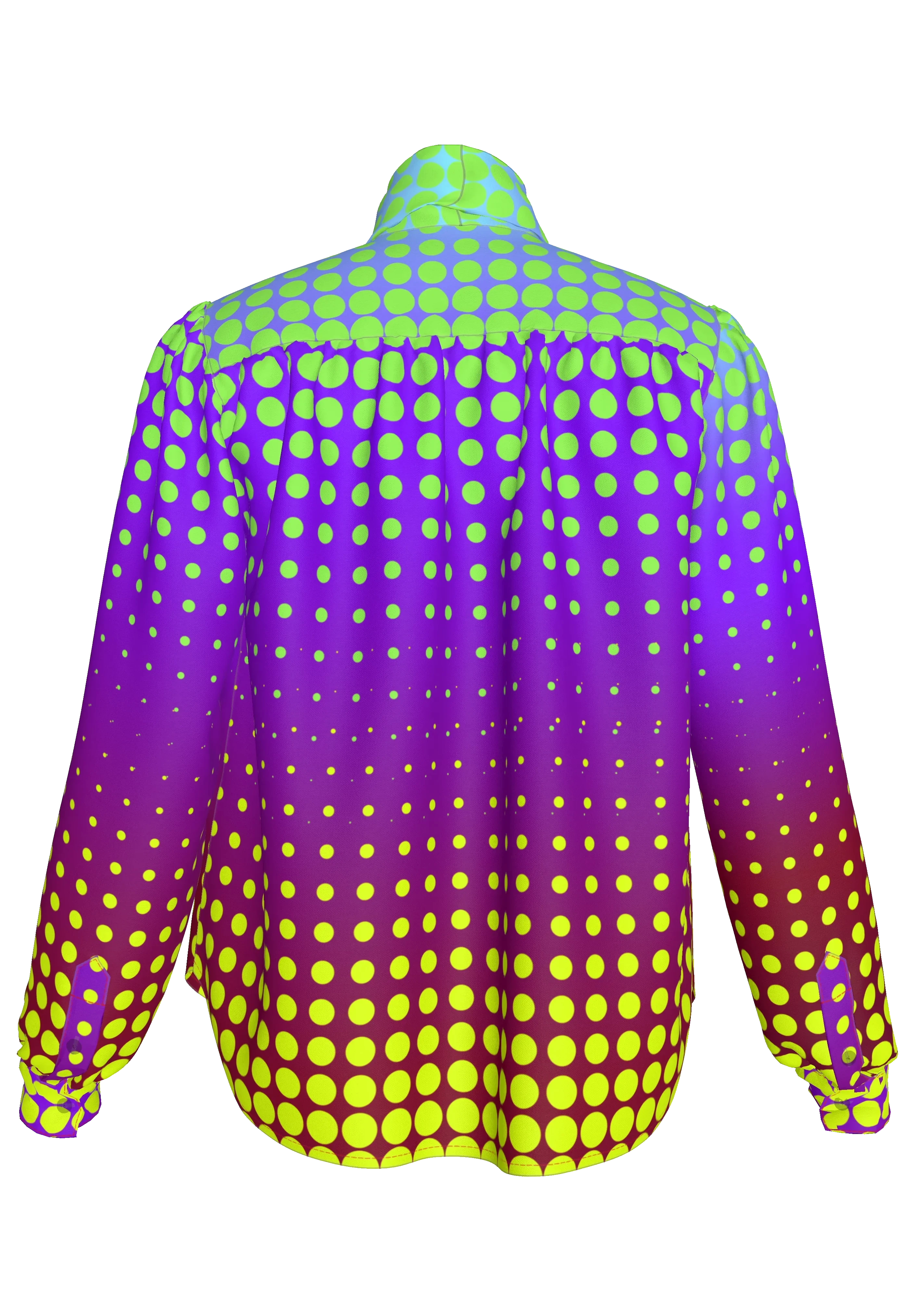 Ombre dot Bow Blouse