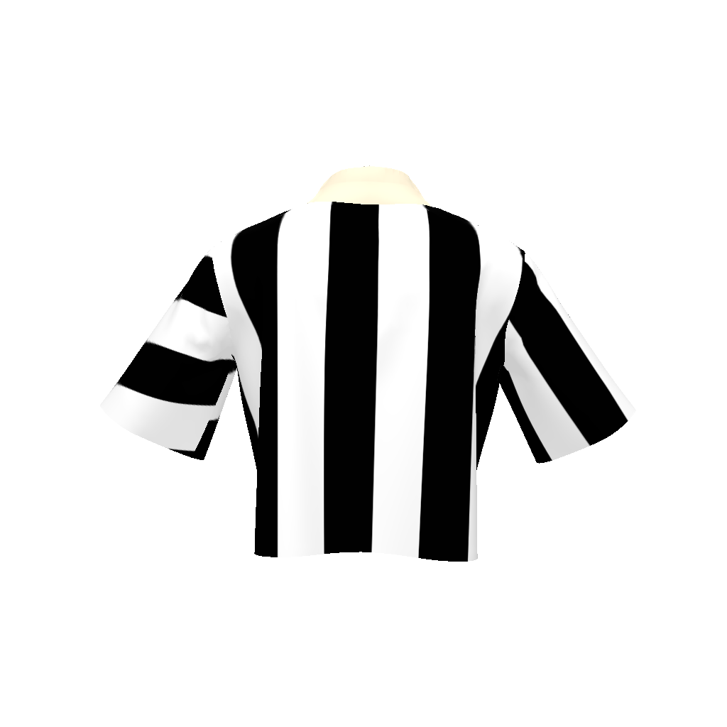 Black and White Stripe Croissant Stripe Rugby Polo