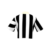 Black and White Stripe Croissant Stripe Rugby Polo