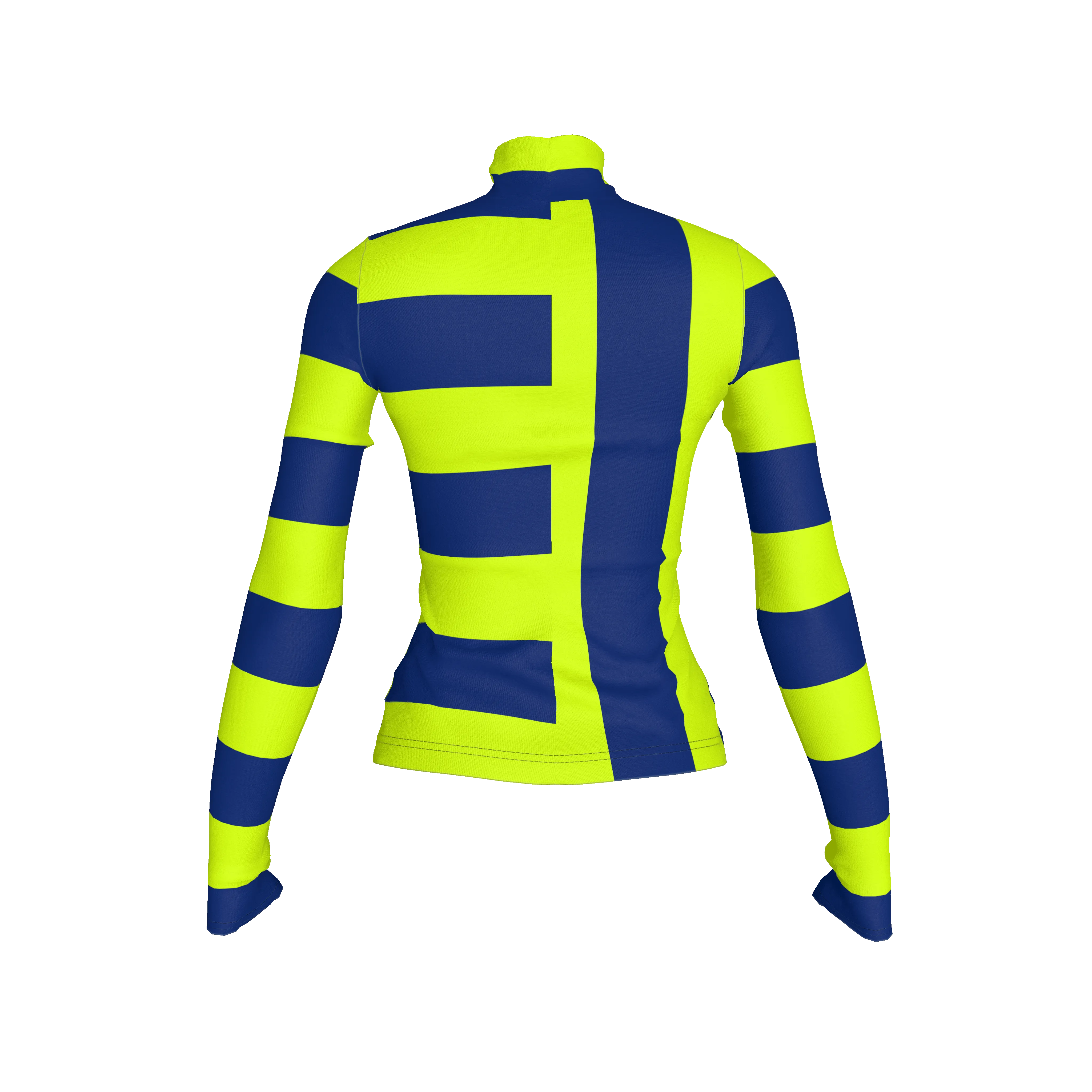 Lime and Navy Ring Pop Stripe Turtleneck