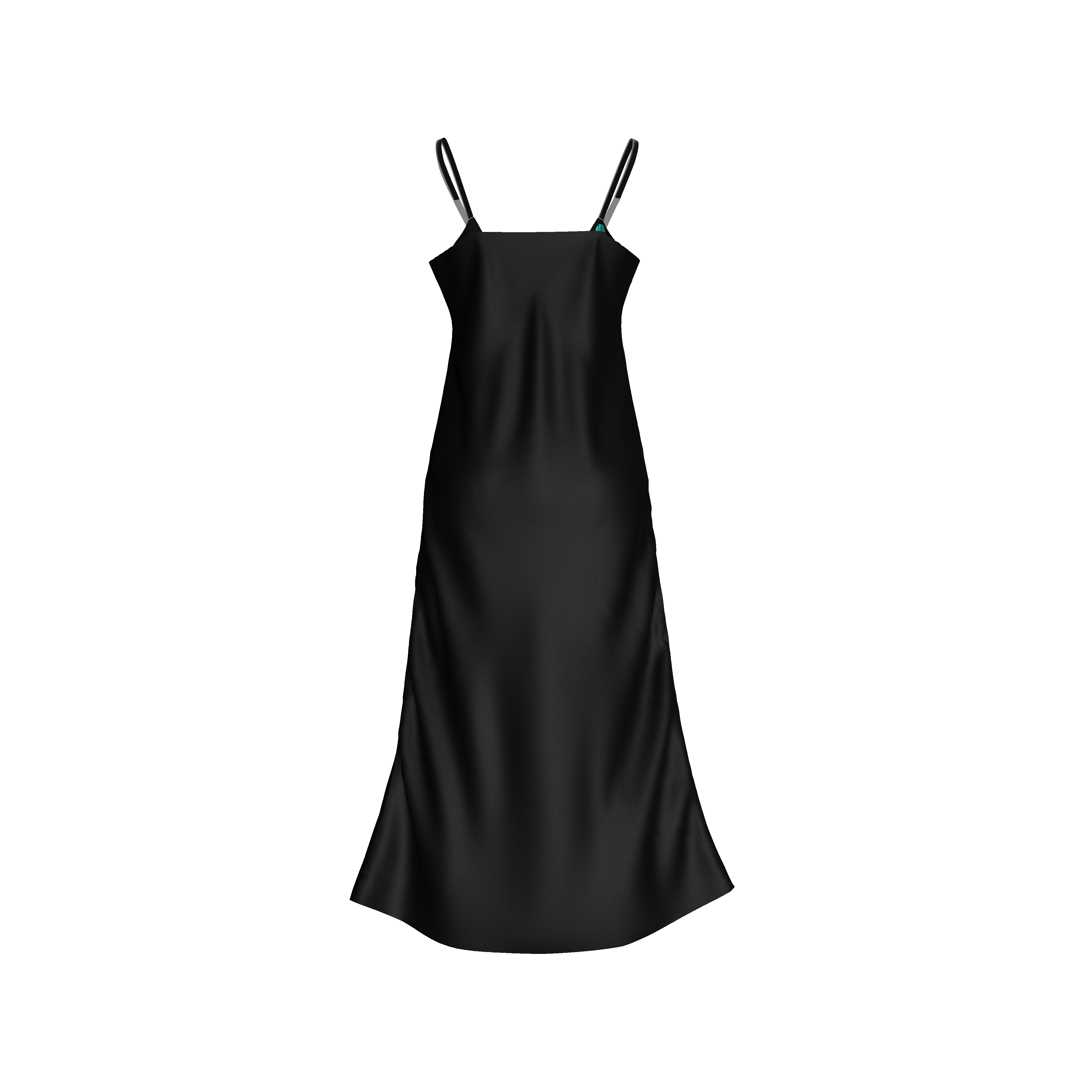Black Double Drape Slip Dress