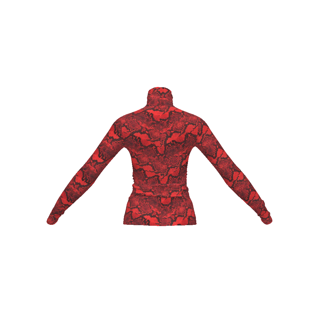 Red Python Printed Turtleneck
