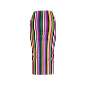 Circus Stripe Ruched Midi Knit Skirt