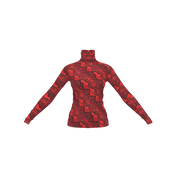 Red Python Printed Turtleneck