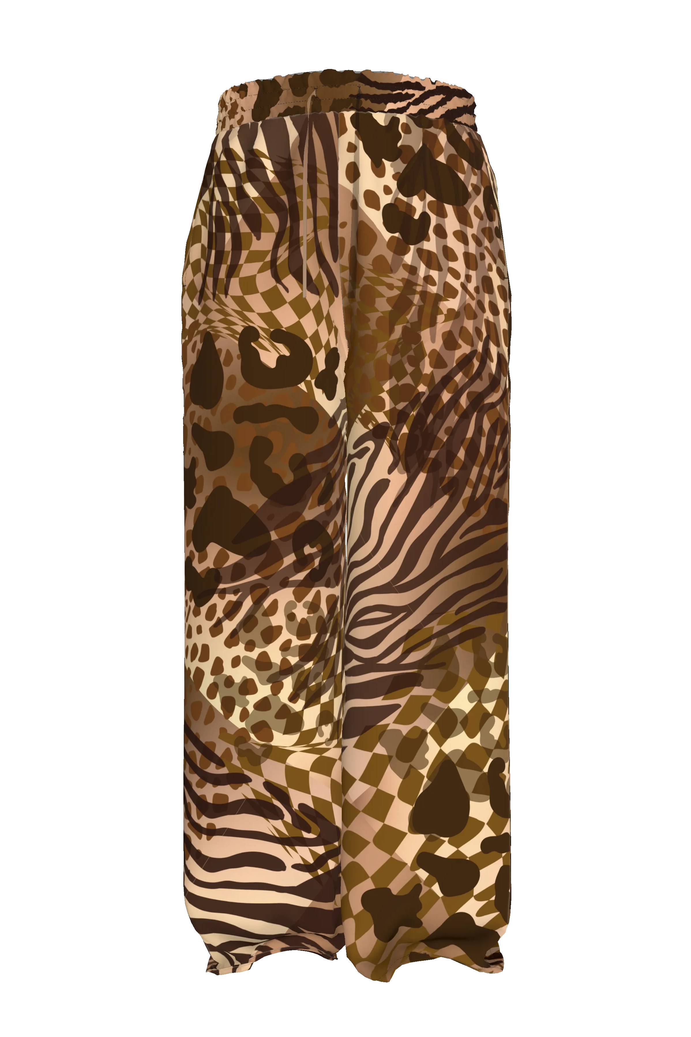 Wild Animal Silk Drawstring Pant