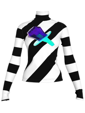Black and White Ring Pop Stripe Turtleneck