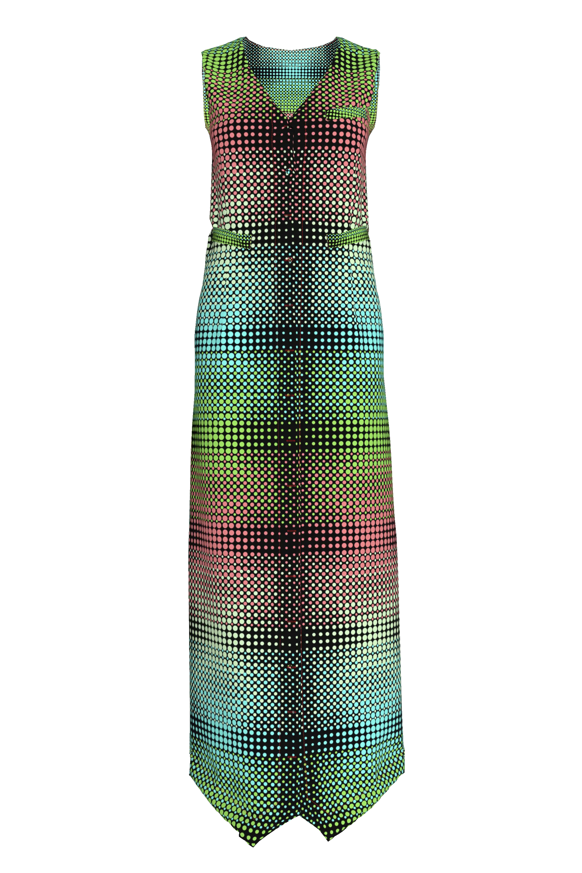 Sea. Glass Dot Gradient Maxi Vest