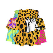 BruceGlen Cheetah Scramble Smocked Skirt