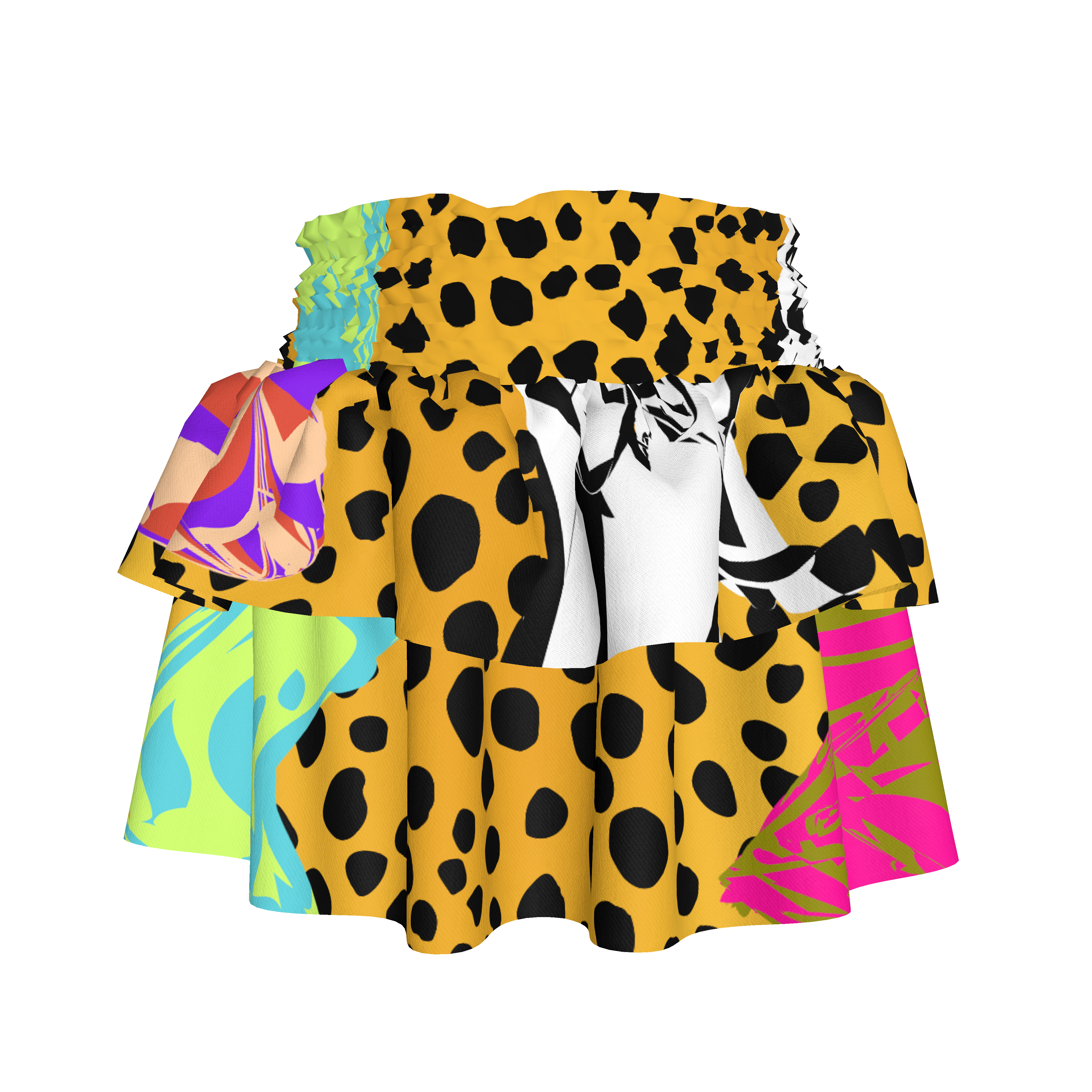 BruceGlen Cheetah Scramble Smocked Skirt