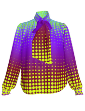 Ombre dot Bow Blouse