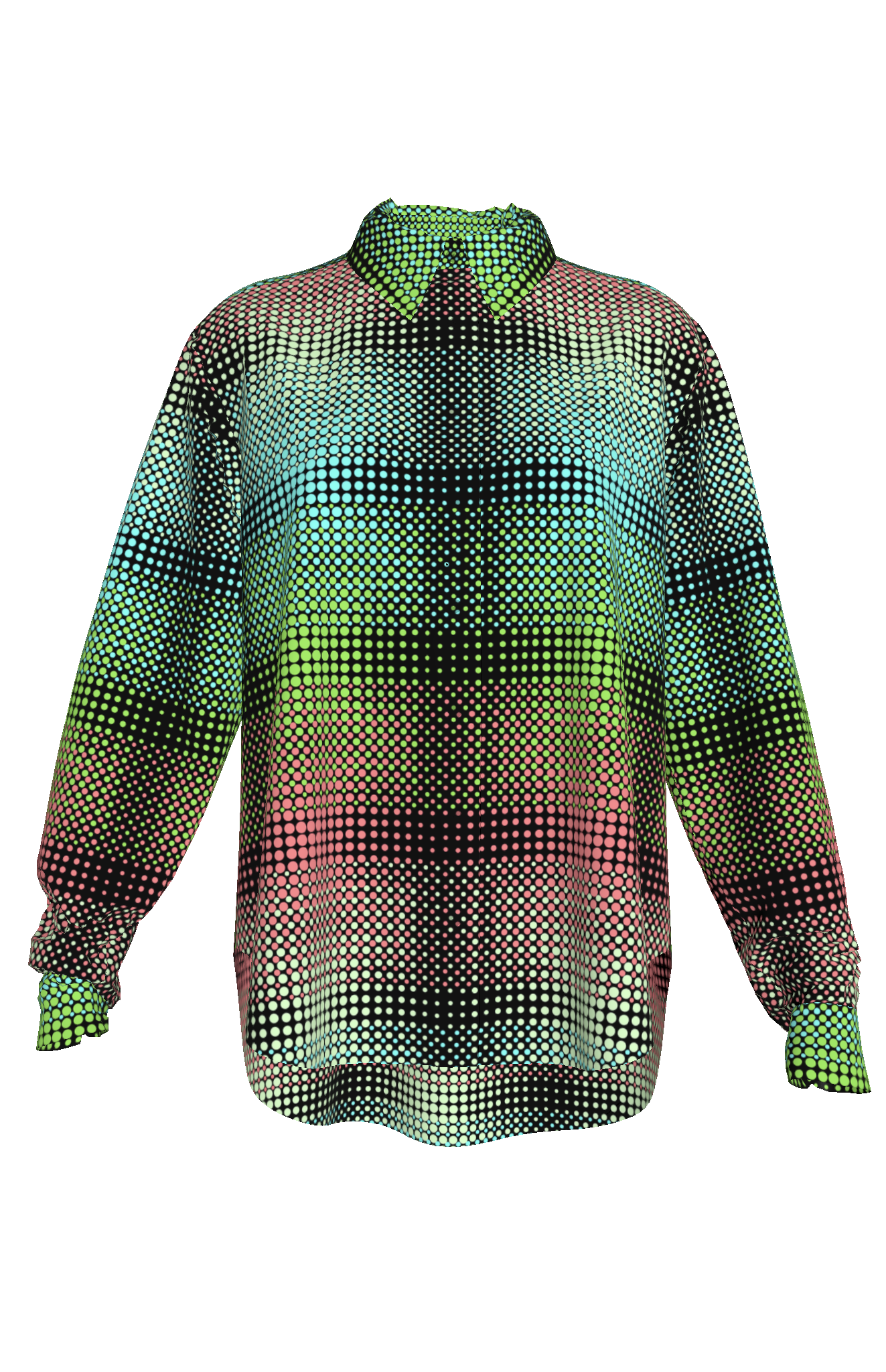 Sea Glass Dot Gradient Button Up Shirt