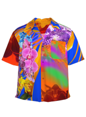 Party Orchid Cropped Camp Shirt