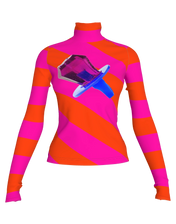 Pink and Orange Ring Pop Stripe Turtleneck