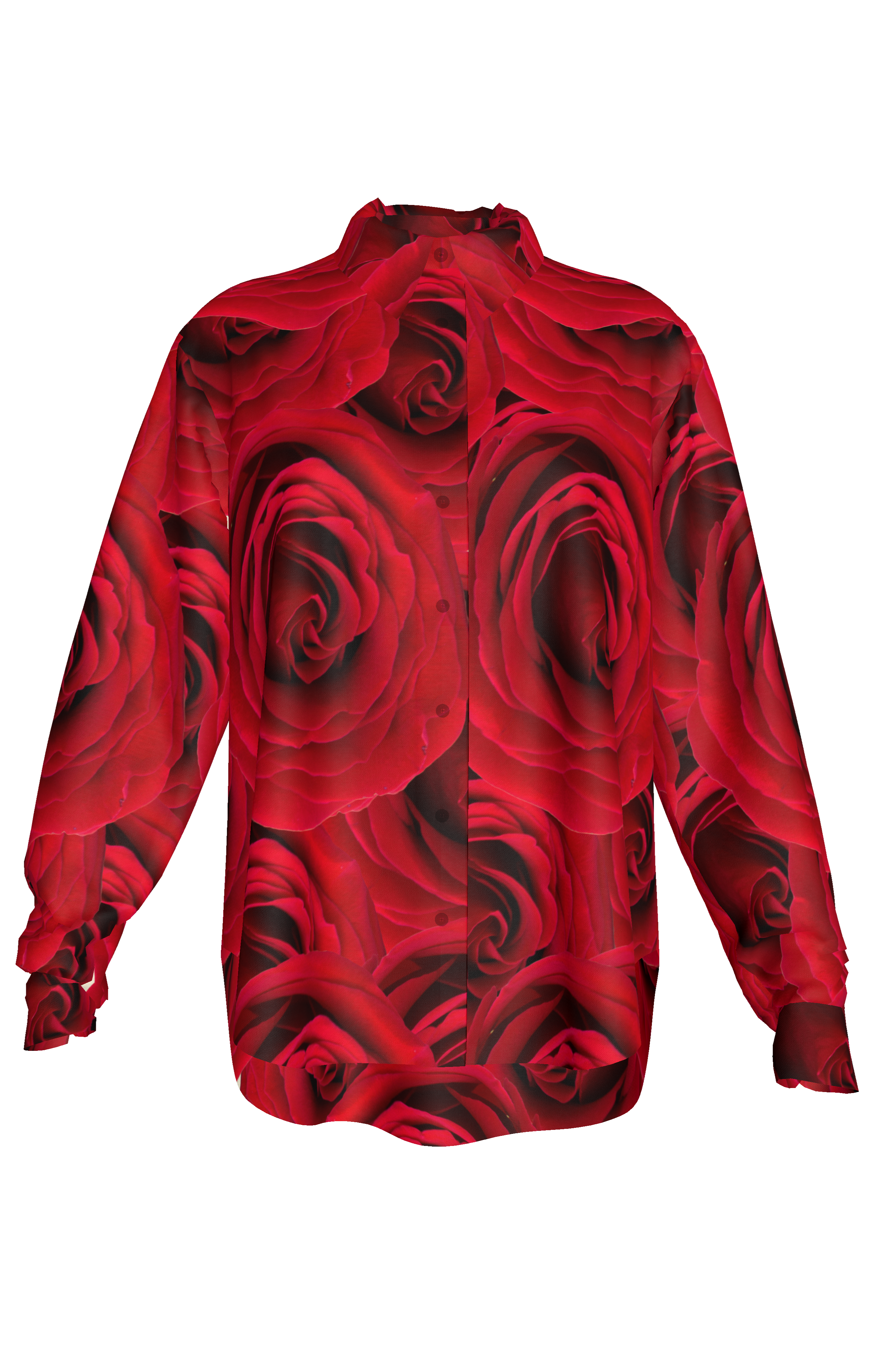 Red Rose Silk Shirt