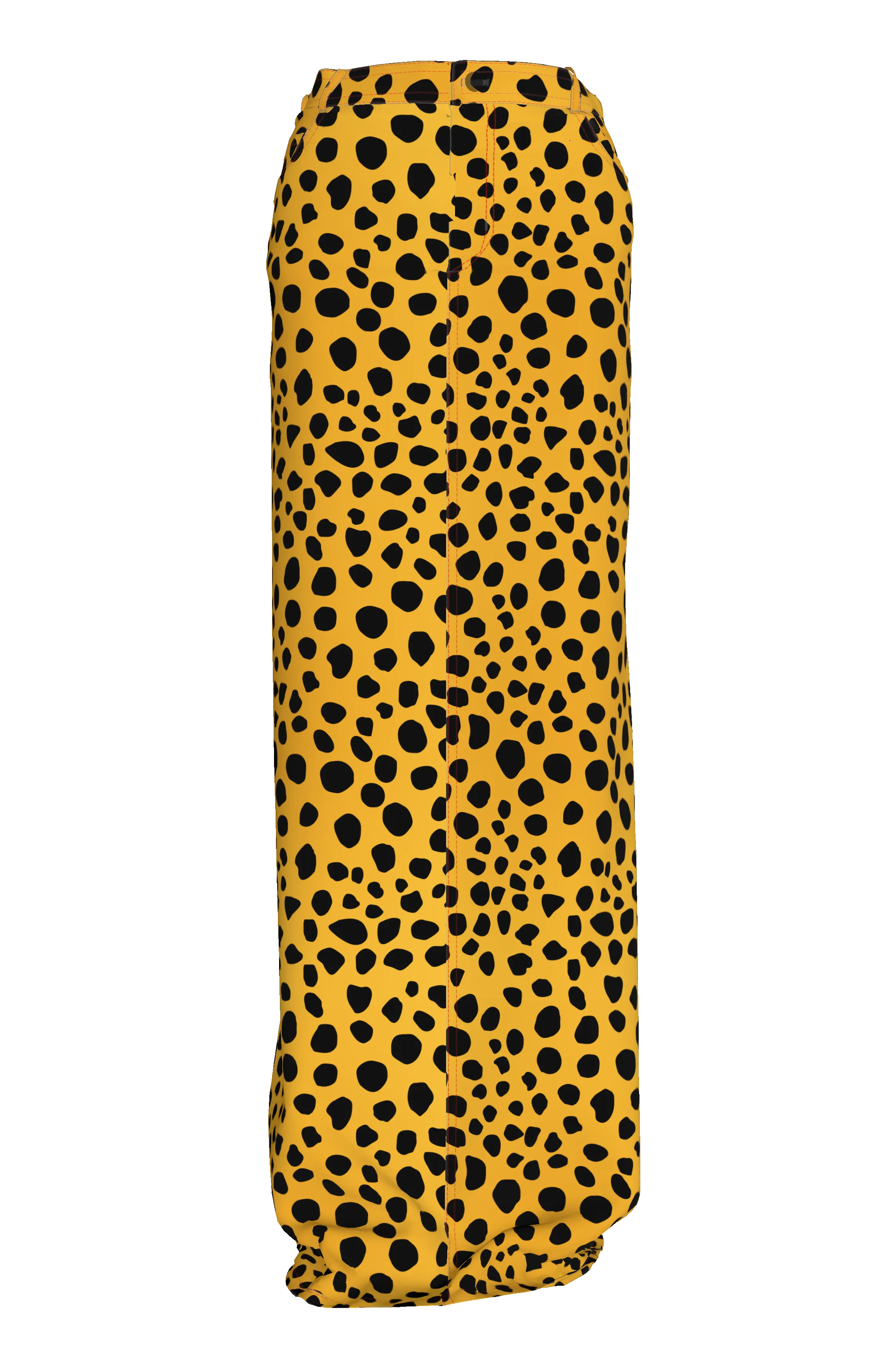 Cheetah Maxi Denim Skirt