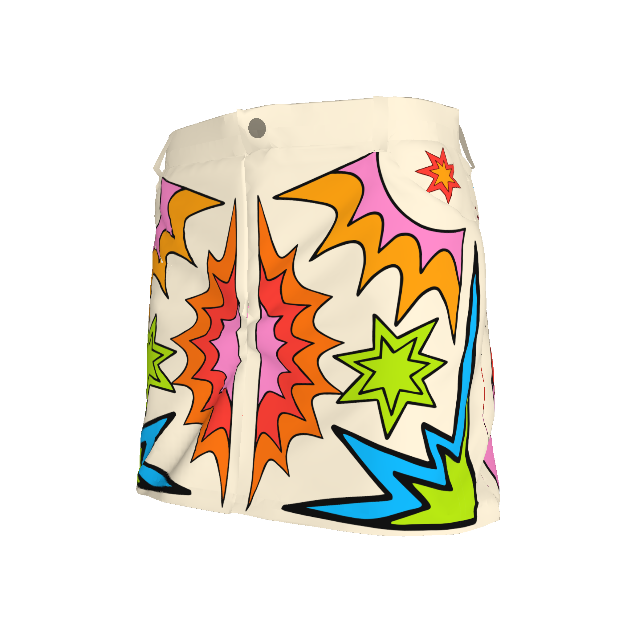 Play Print Denim Mini Skirt
