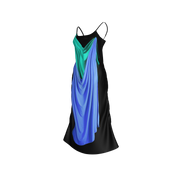 Black Double Drape Slip Dress