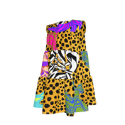 BruceGlen Cheetah Scramble Tiered Dress