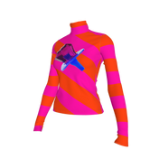 Pink and Orange Ring Pop Stripe Turtleneck