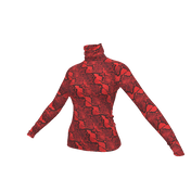 Red Python Printed Turtleneck