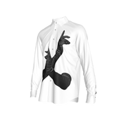 White Gloved One Stretch Silk Button-Up