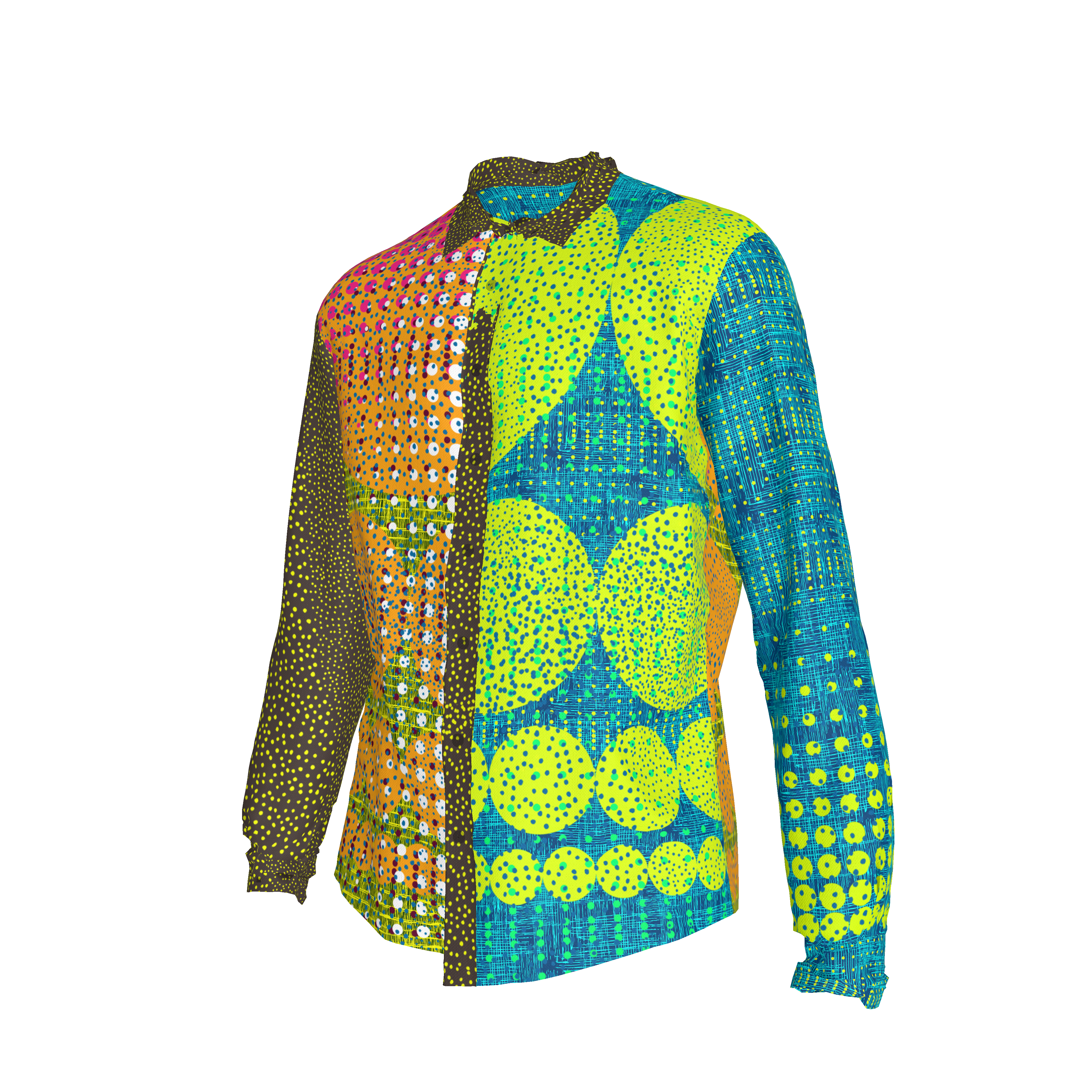 MS DC Big Dot Button Up
