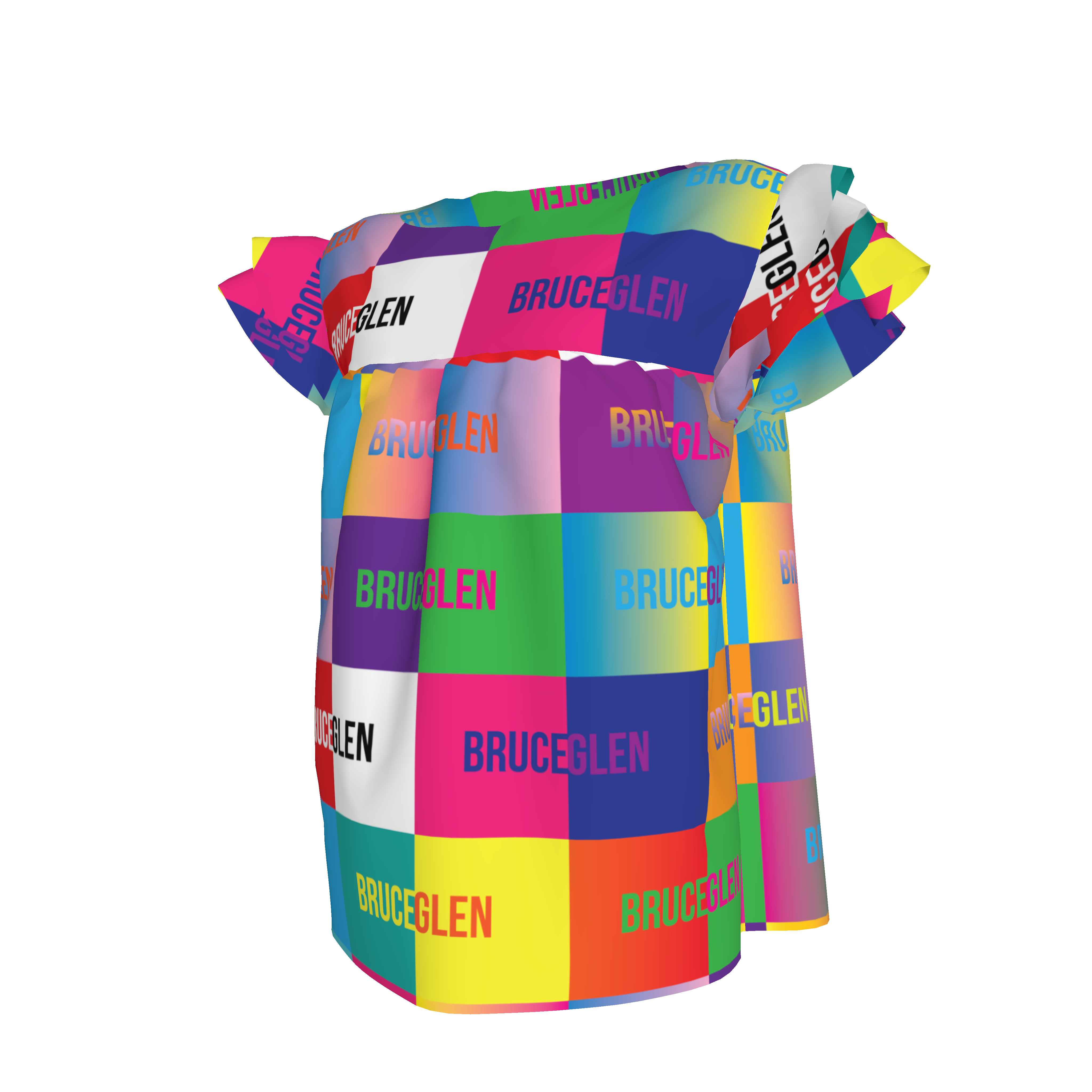 BruceGlen Logo Blocks Kid's Ruffle Sleeve Top