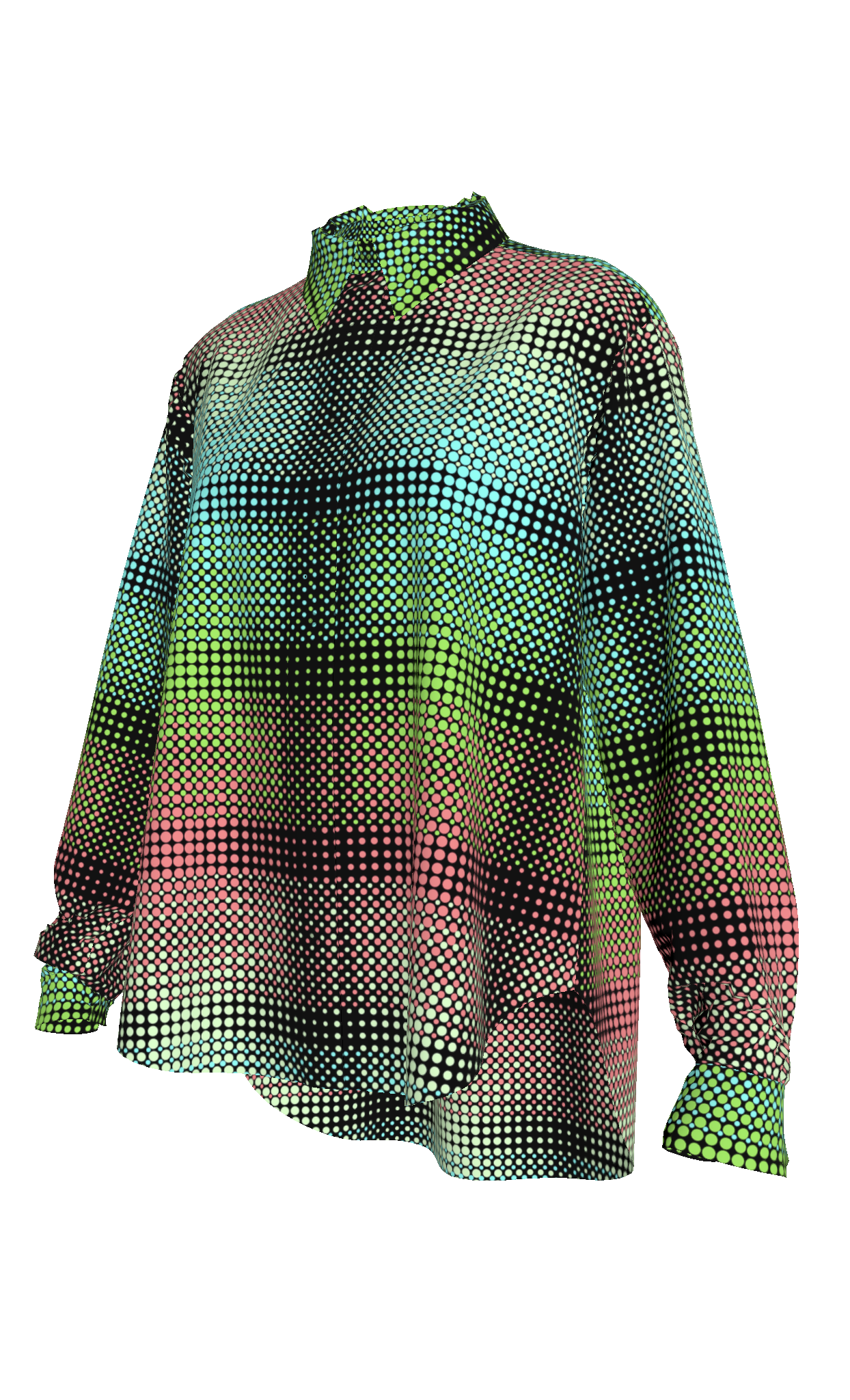 Sea Glass Dot Gradient Button Up Shirt