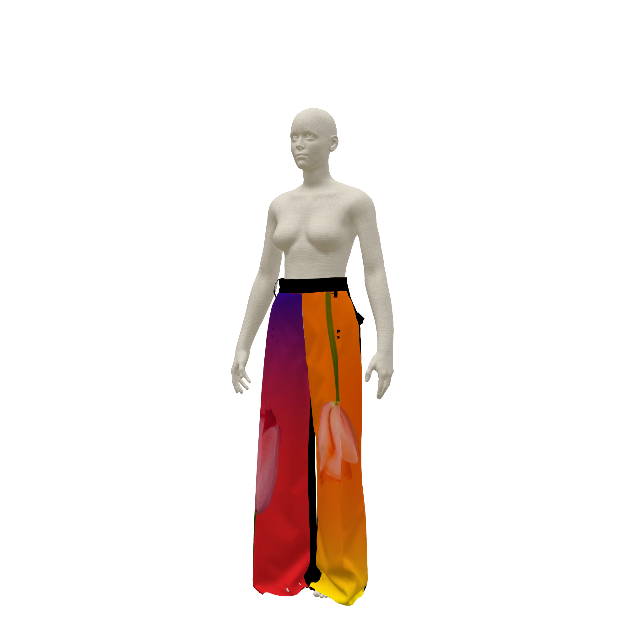 Twin Tulip Wide Leg Trousers