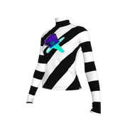Black and White Ring Pop Stripe Turtleneck