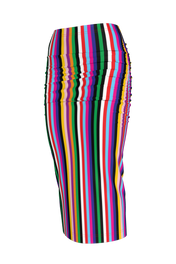 Circus Stripe Ruched Midi Knit Skirt