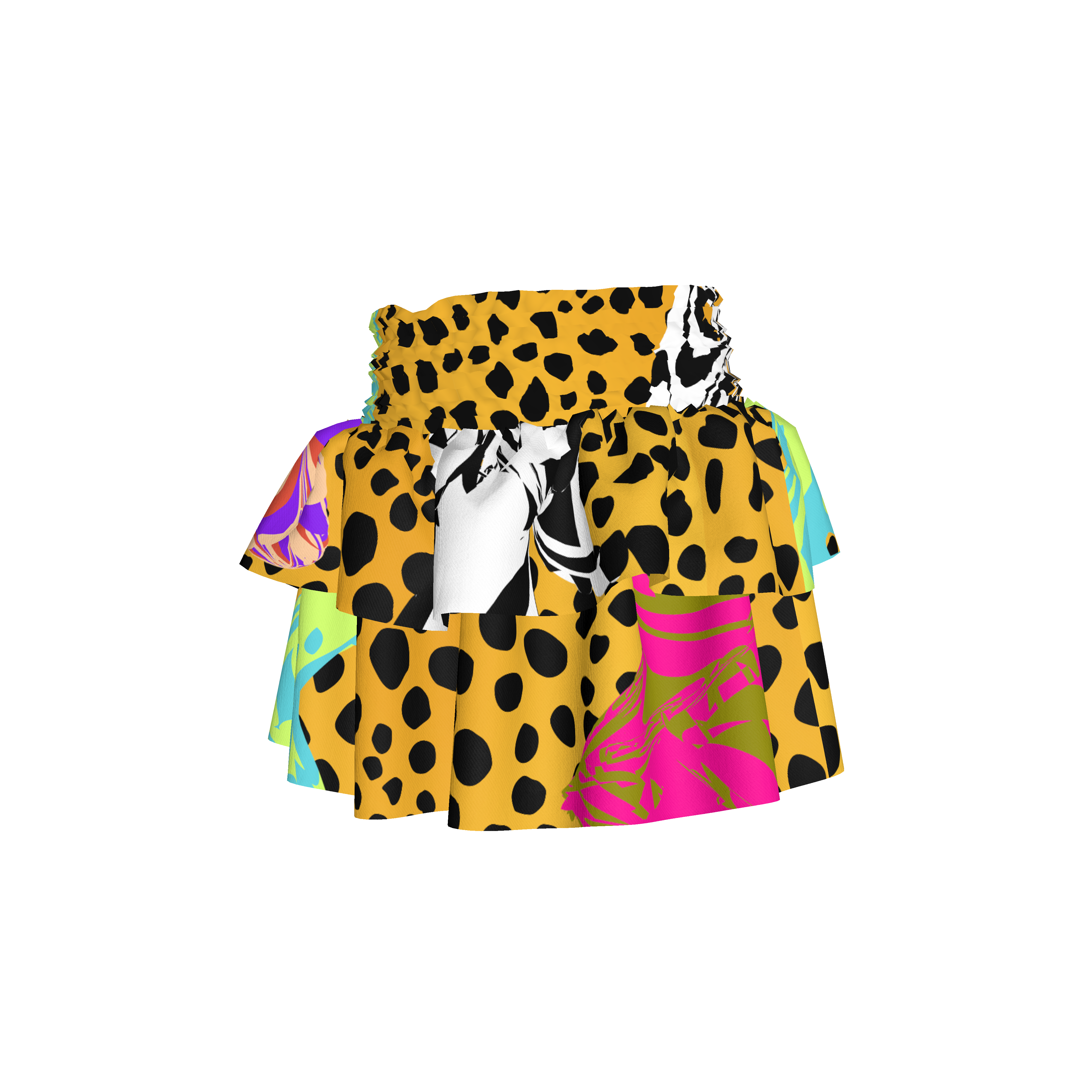 BruceGlen Cheetah Scramble Smocked Skirt