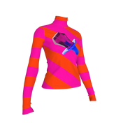 Pink and Orange Ring Pop Stripe Turtleneck