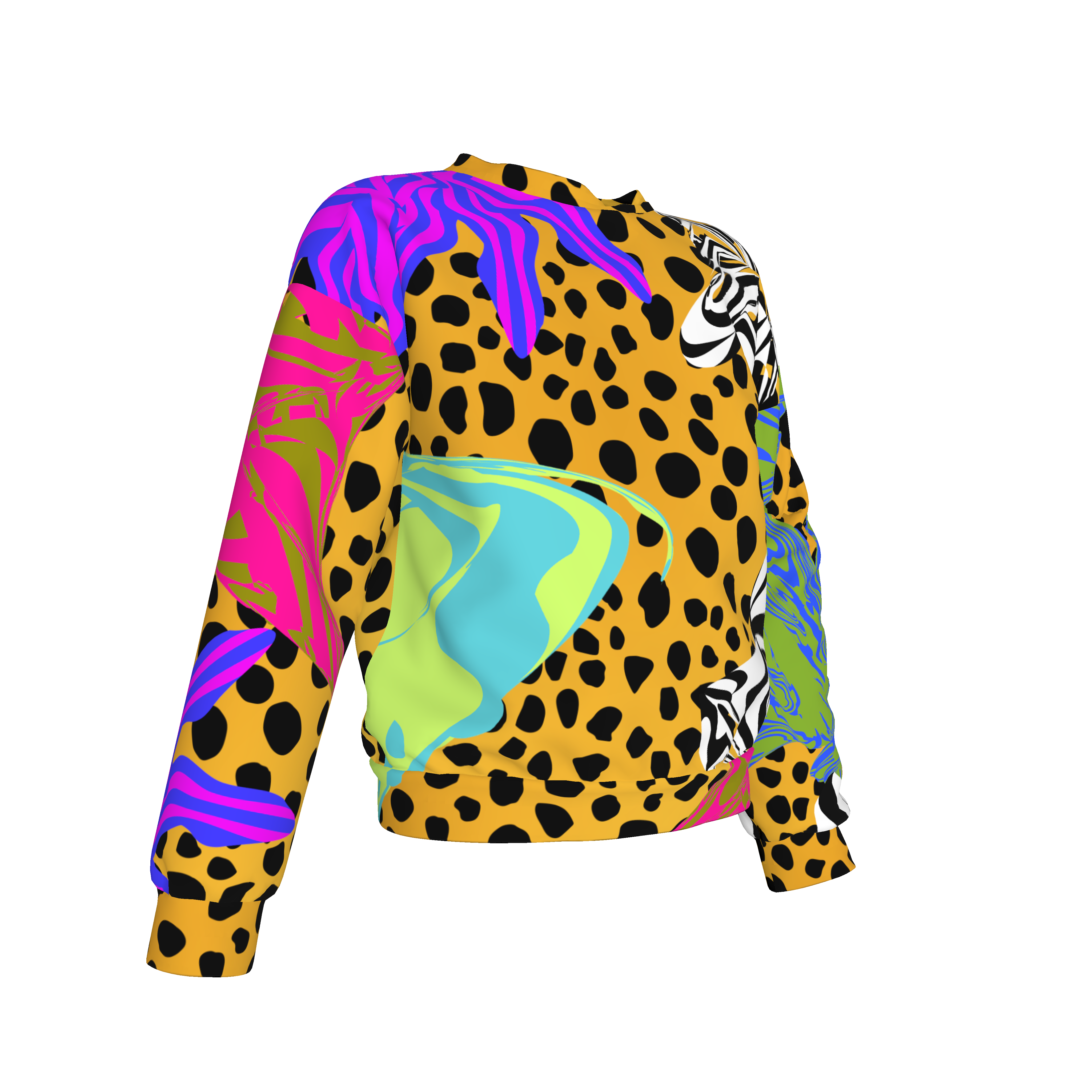 BruceGlen Cheetah Scramble Kid's Crew Neck Sweatshirt