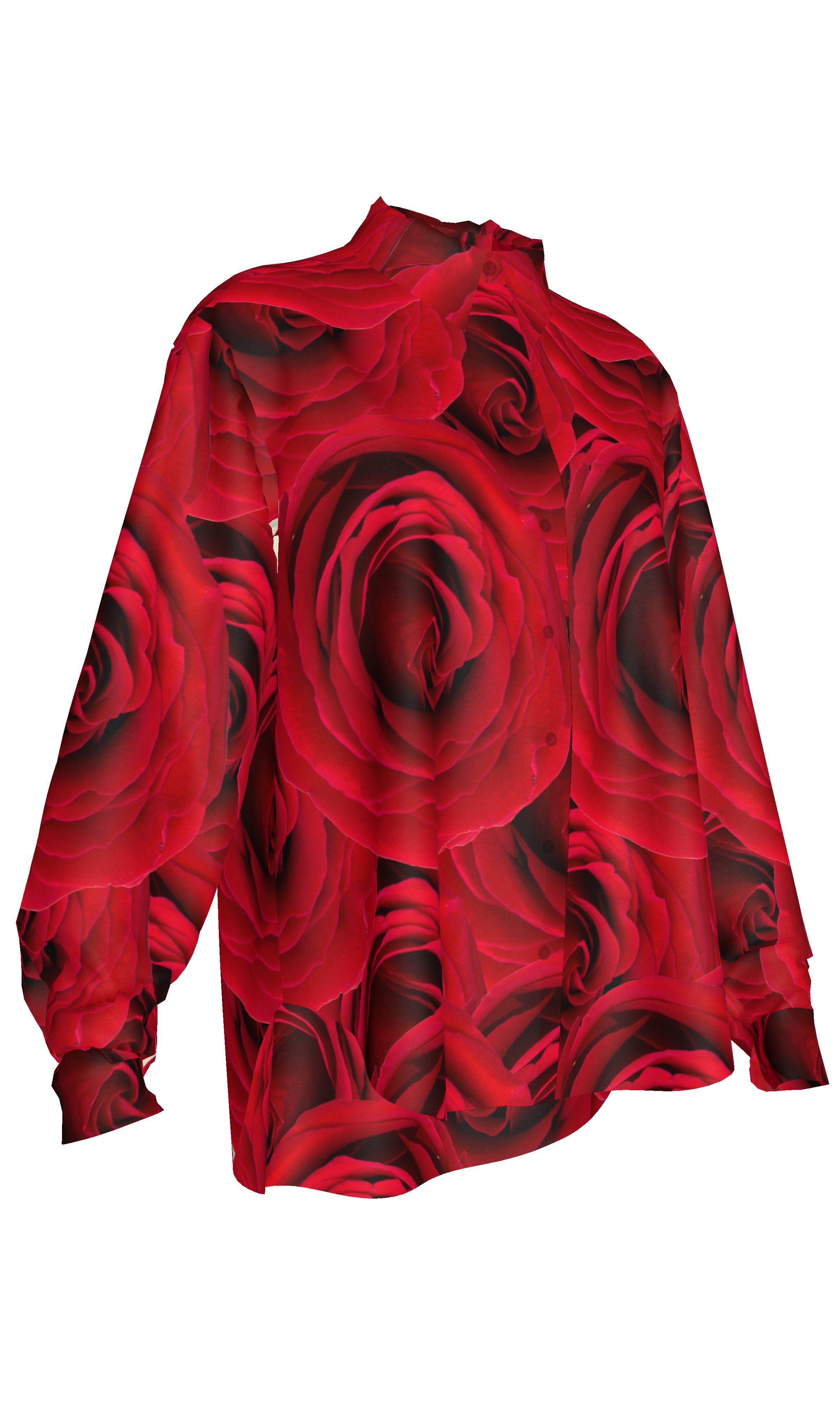 Red Rose Silk Shirt