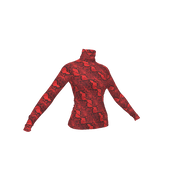 Red Python Printed Turtleneck
