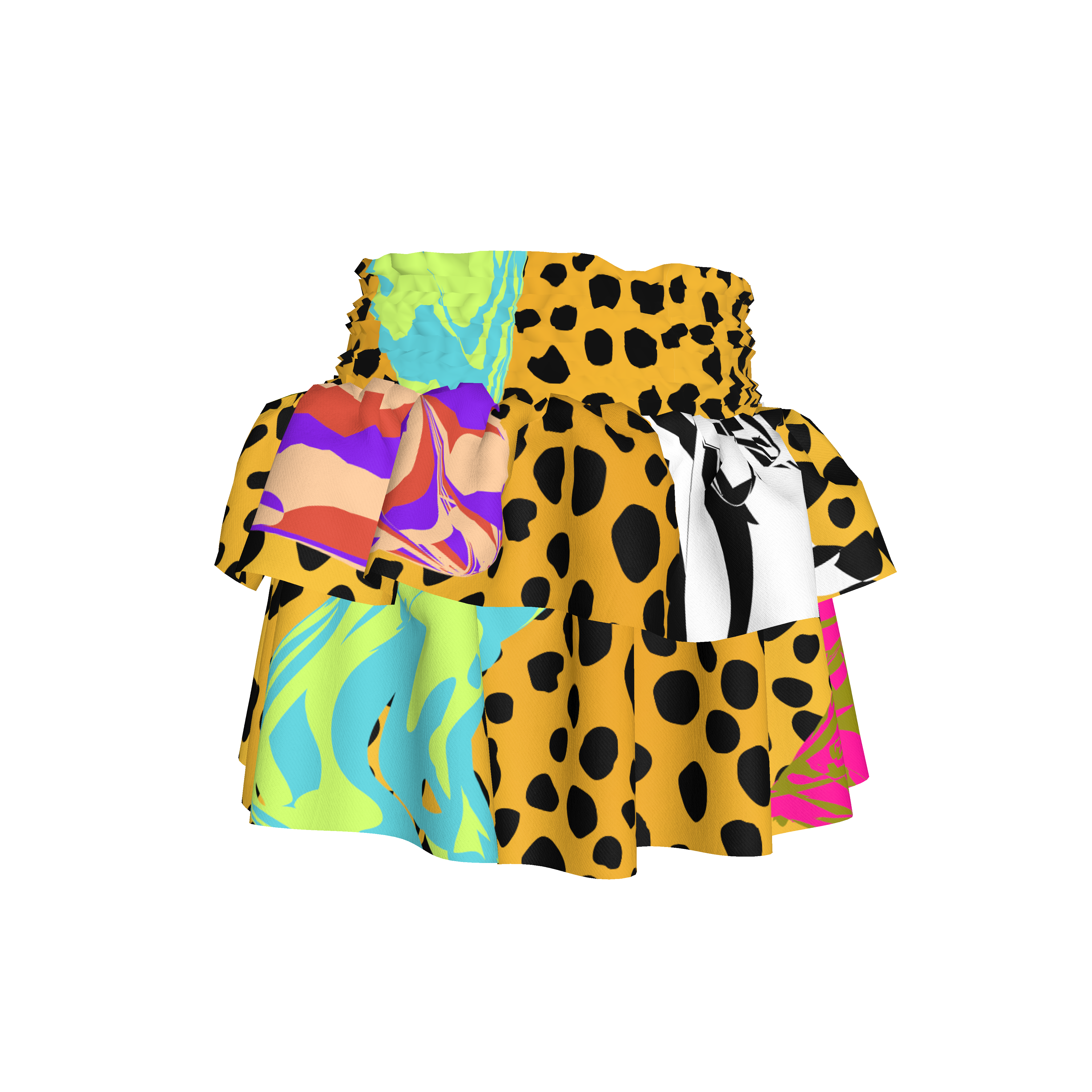 BruceGlen Cheetah Scramble Smocked Skirt