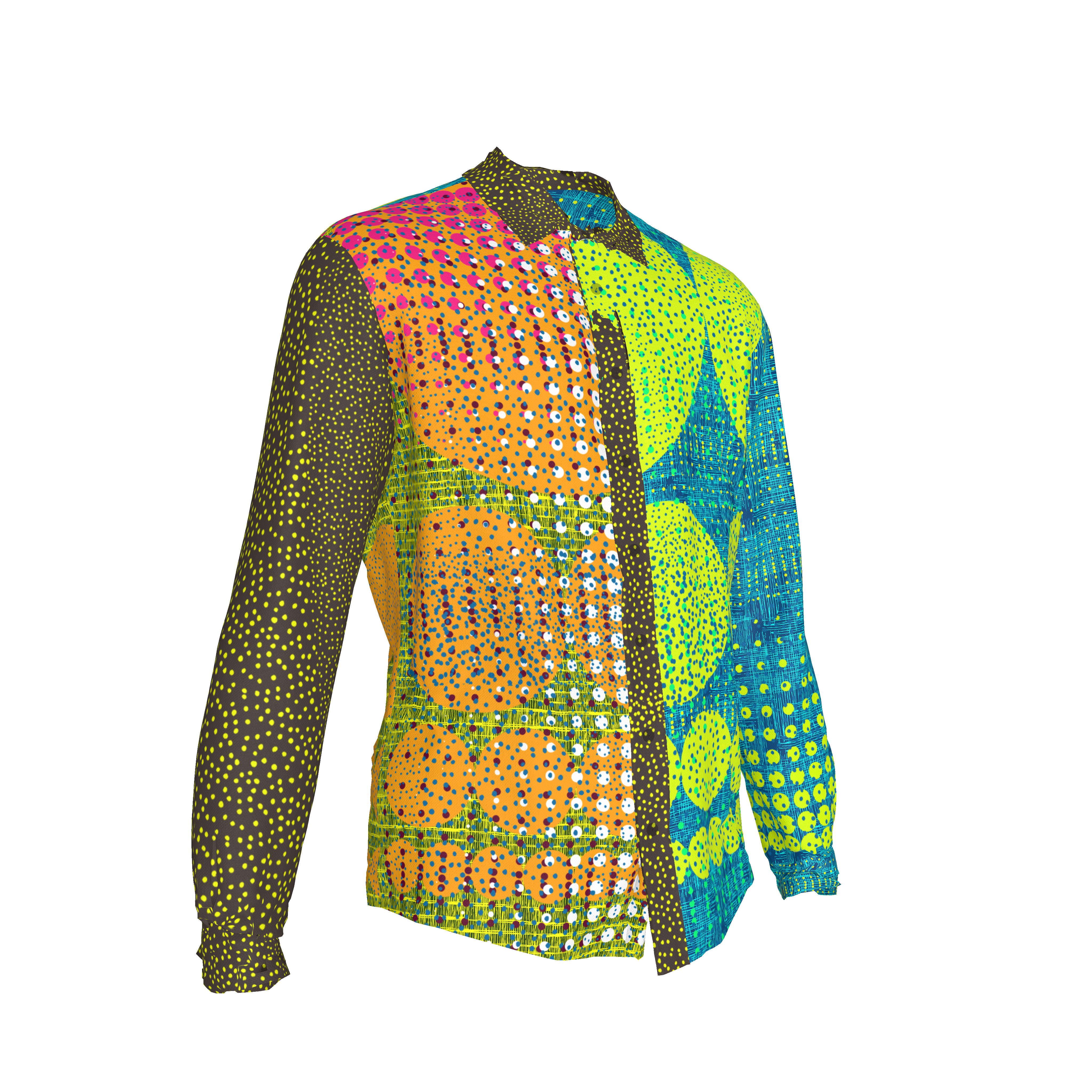 MS DC Big Dot Button Up