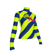 Lime and Navy Ring Pop Stripe Turtleneck