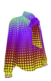 Ombre dot Bow Blouse