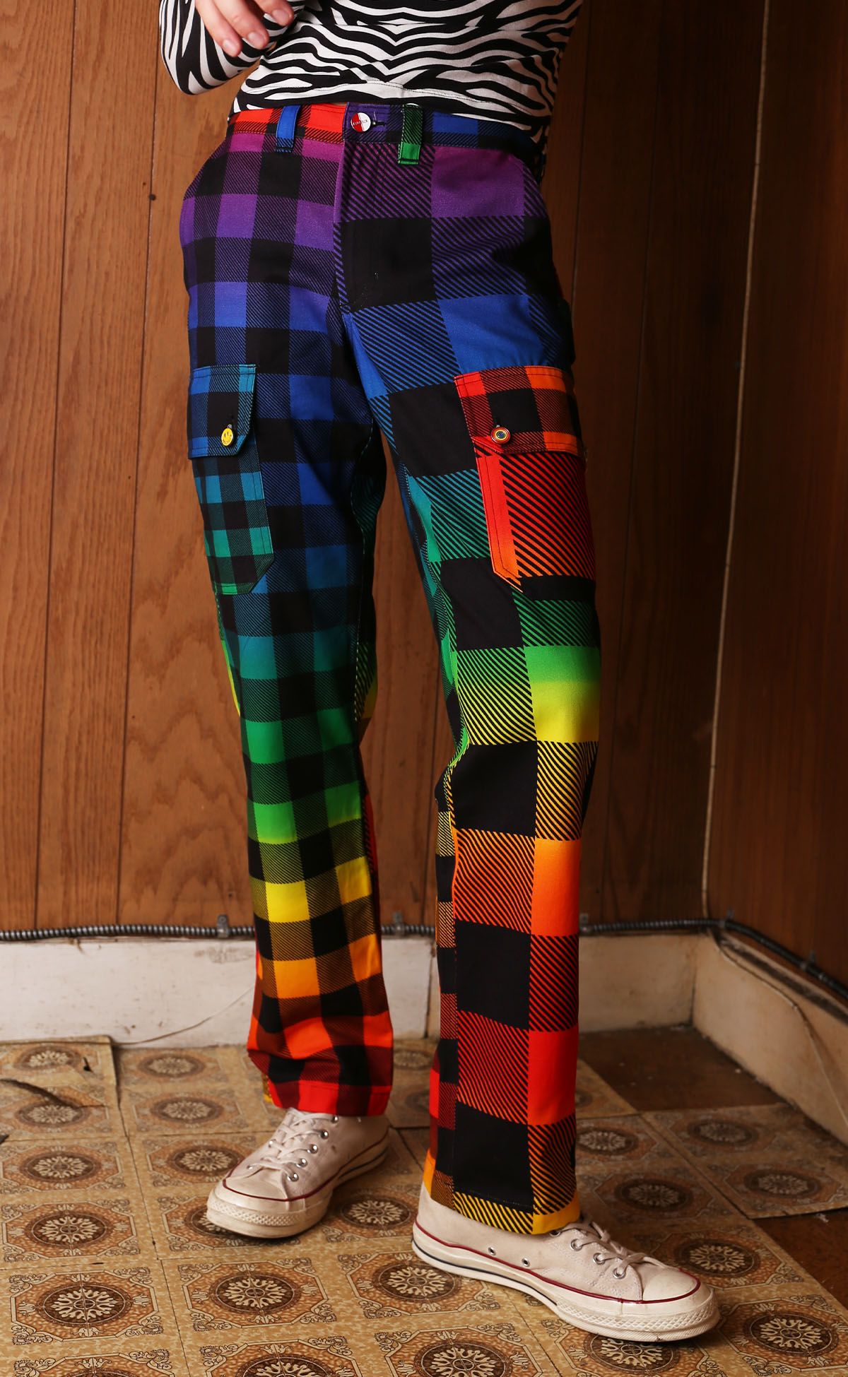 Rainbow Gingham Cargo Pant