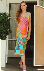 Psycheck Silk Slip Dress