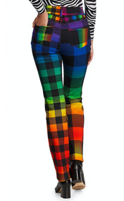 Rainbow Gingham Flare Jean